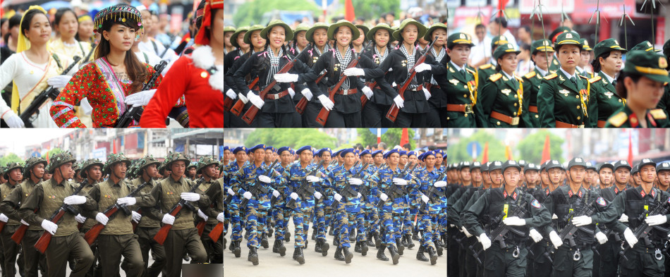 越南阅兵式女子方队多