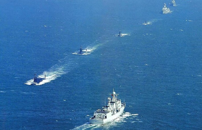 资料图：2009年中国海上阅兵式