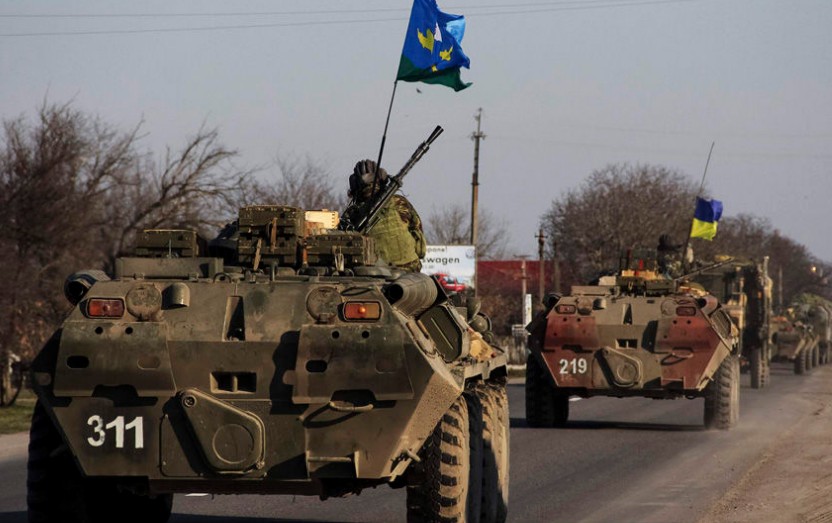 乌克兰军队或向克里米亚集结画面