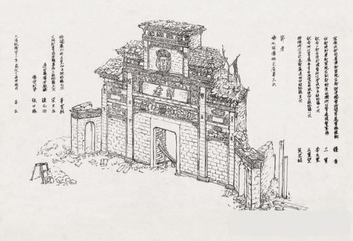 为了查清这个牌坊的来历，我们寻访了当地的老人并翻阅了文史资料，在民国19年出版的《遂安县志》中简短地记载着牌坊的修建始末。其实这个姚文浚是一名贫苦书生，妻子王氏却是大户人家的女子。王氏在18岁时嫁给了姚文浚，不料结婚一年多后，姚文浚就因病去世了。