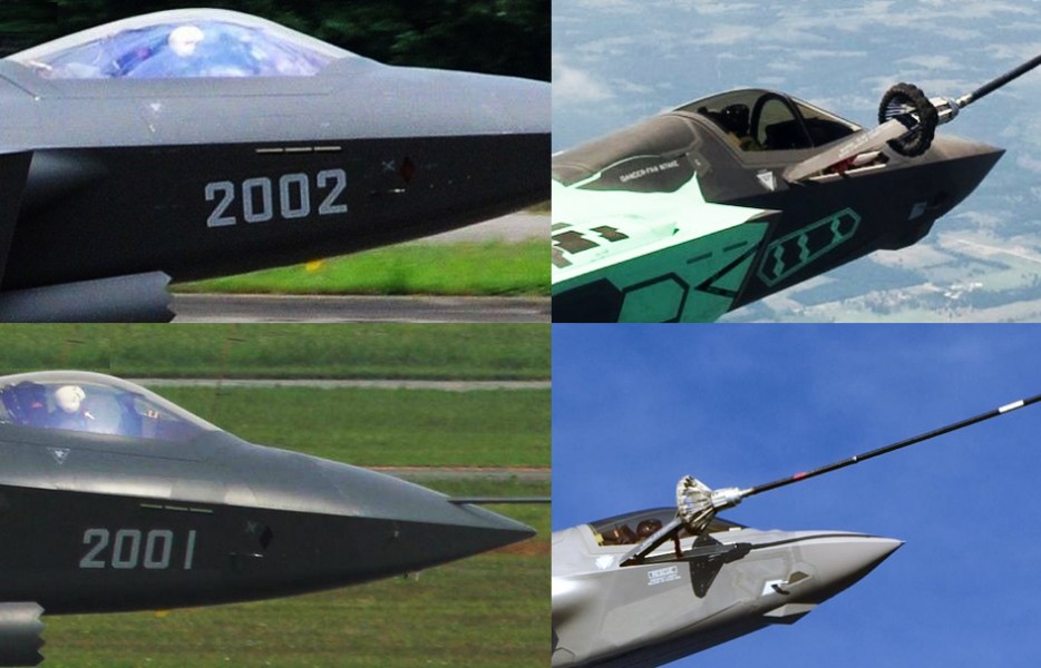 歼20和F35受油设备位置对比。